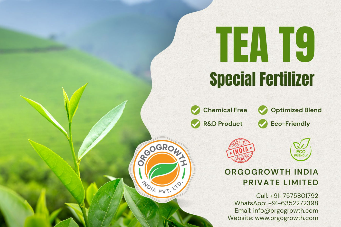 tea plant fertilizer Tea T9 Special Fertilizer – Orgogrowth India (P) Limited